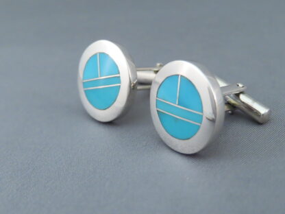 Cufflinks with Turquoise Inlay