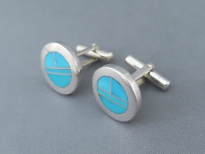 Cufflinks with Turquoise Inlay