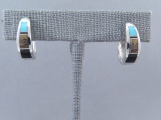 Multi-Stone Inlay Earrings Featuring Turquoise (Huggies)