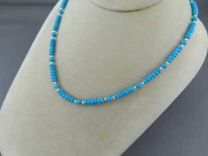 Small-Bead Sleeping Beauty Turquoise Necklace - Yellowhorse