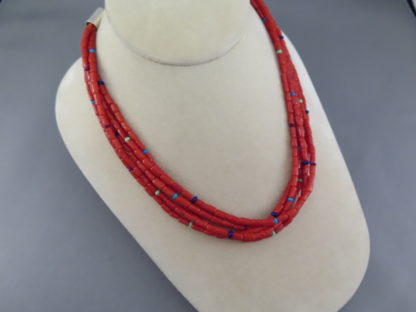 Coral Necklace by Desiree Yellowhorse