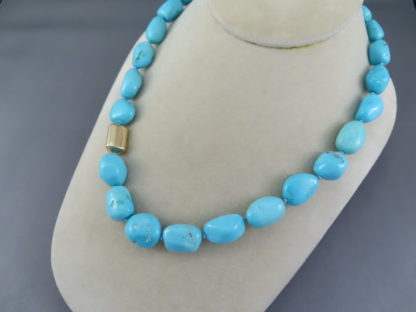Sleeping Beauty Turquoise Necklace with 14kt Gold