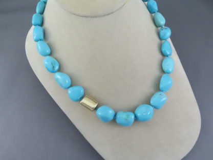 Sleeping Beauty Turquoise Necklace with 14kt Gold