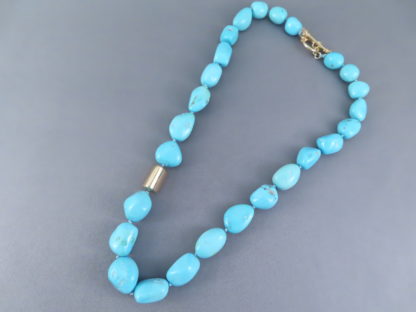 Sleeping Beauty Turquoise Necklace with 14kt Gold