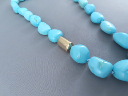 Sleeping Beauty Turquoise Necklace with 14kt Gold