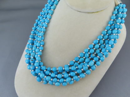 Seven Strand Sleeping Beauty Turquoise Necklace