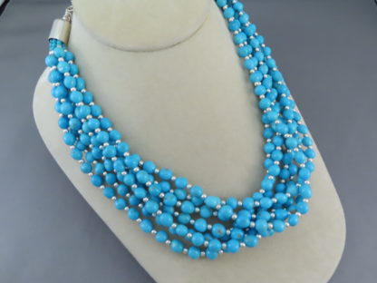 Seven Strand Sleeping Beauty Turquoise Necklace