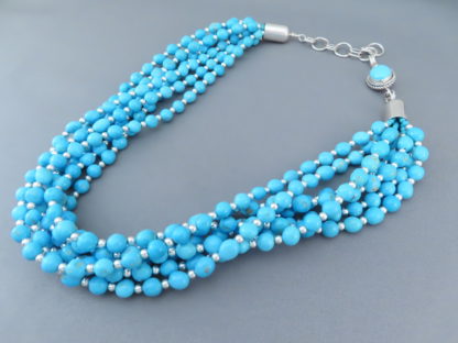 Seven Strand Sleeping Beauty Turquoise Necklace