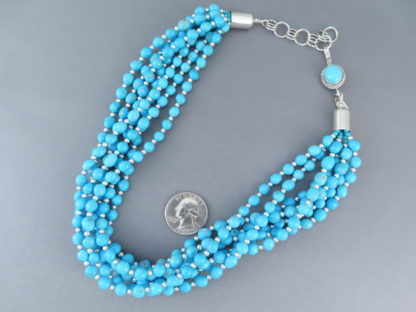 Seven Strand Sleeping Beauty Turquoise Necklace