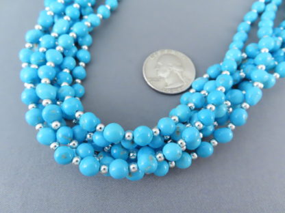 Seven Strand Sleeping Beauty Turquoise Necklace