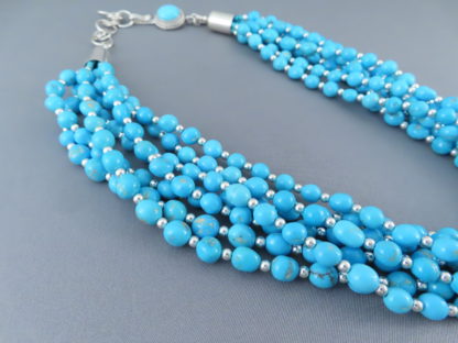 Seven Strand Sleeping Beauty Turquoise Necklace