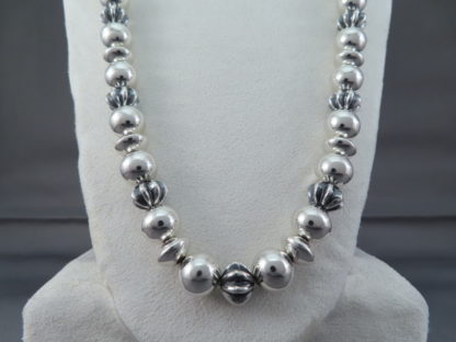 Long (36″) Sterling Silver Bead Necklace by Bryan Joe