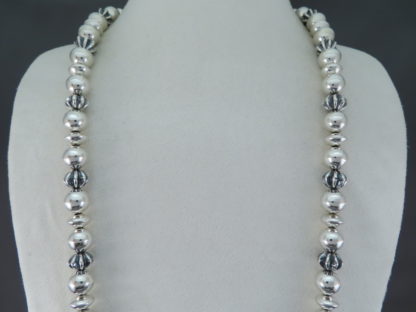 Long (36″) Sterling Silver Bead Necklace by Bryan Joe