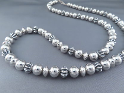 Long (36″) Sterling Silver Bead Necklace by Bryan Joe