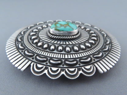 Smaller Sterling Silver Belt Buckle with Royston Turquoise