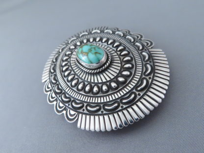 Smaller Sterling Silver Belt Buckle with Royston Turquoise
