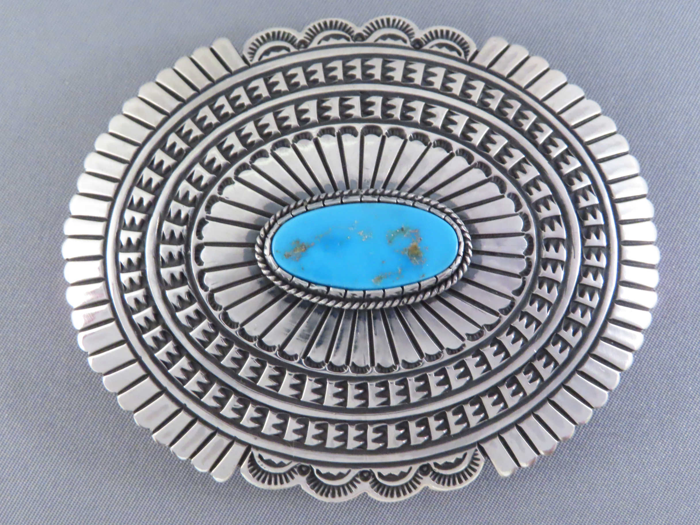 Shop Turquoise Buckle - Blue Gem Turquoise Belt Buckle by Native American Jewelry Artist, Tsosie Orville White $785- FOR SALE