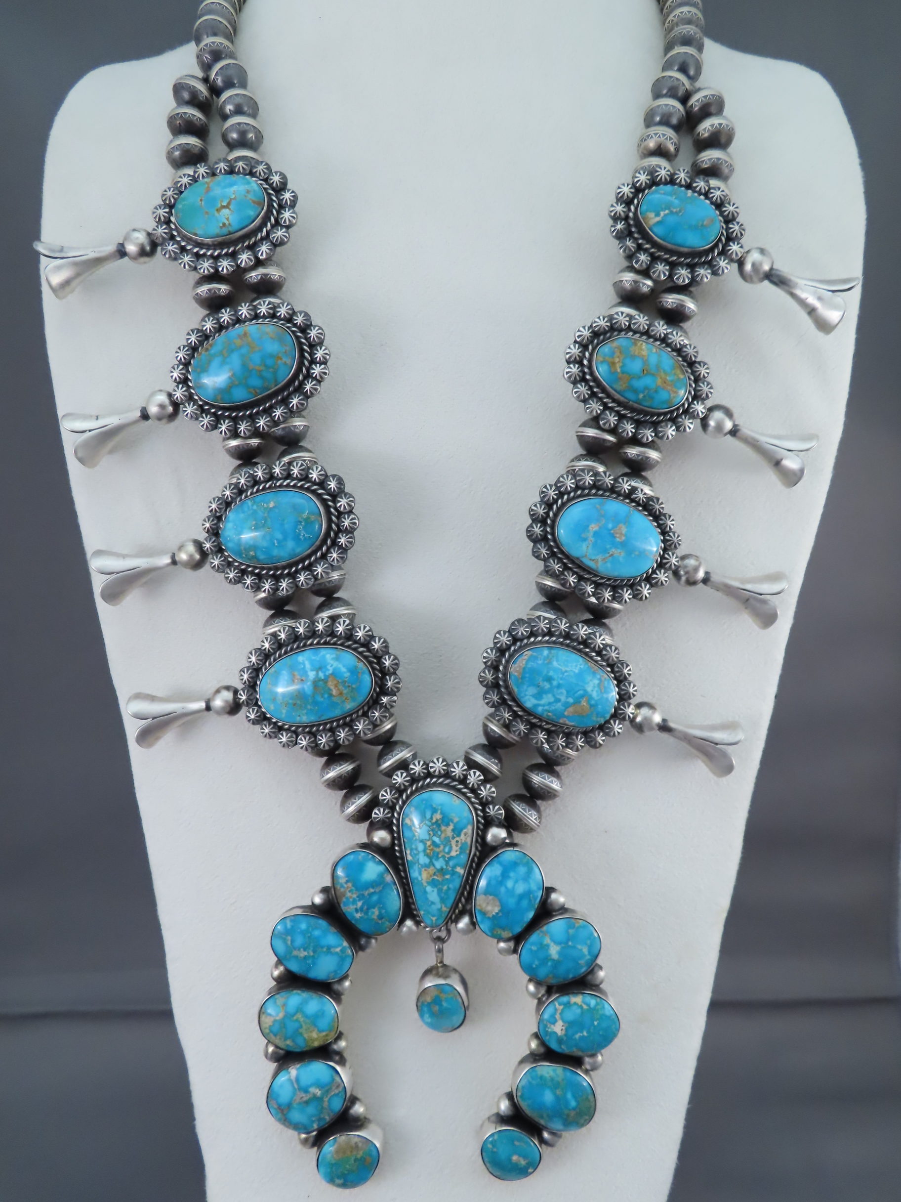 Squash Blossom Necklace with Sonoran Gold Turquoise