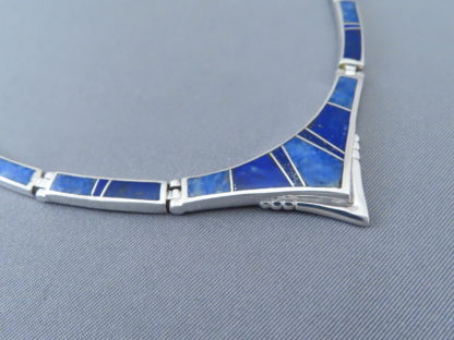 Lapis Inlay Necklace in Sterling Silver