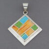 Colorful Multi-Stone Inlay Pendant