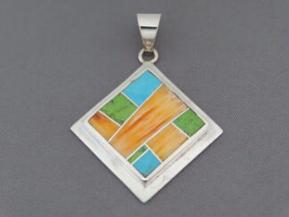 Colorful Multi-Stone Inlay Pendant