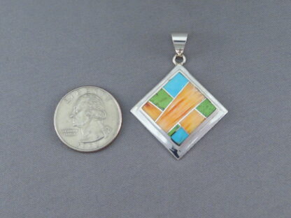 Colorful Multi-Stone Inlay Pendant