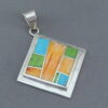 Colorful Multi-Stone Inlay Pendant