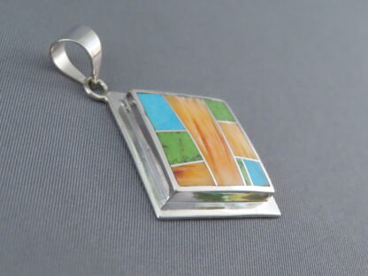 Colorful Multi-Stone Inlay Pendant