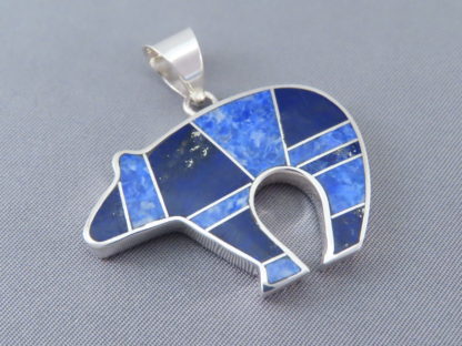 Lapis Inlay Bear Pendant