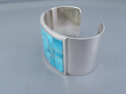 Turquoise Inlay Cuff Bracelet (Wide)