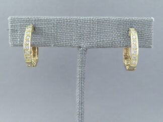Gold 'Huggies' Earrings with Diamonds