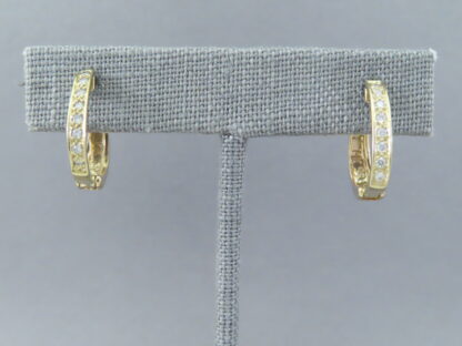 Gold ‘Huggies’ Earrings with Diamonds