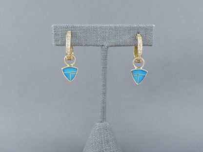 Diamonds & Turquoise Gold Earrings