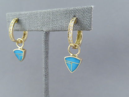 Diamonds & Turquoise Gold Earrings