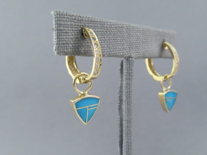 Diamonds & Turquoise Gold Earrings