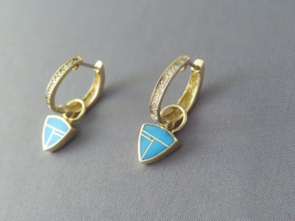 Diamonds & Turquoise Gold Earrings