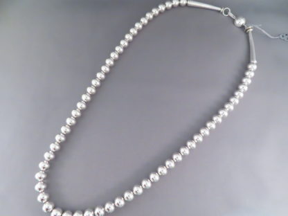 Navajo Pearls – Sterling Silver Bead Necklace by Artie Yellowhorse (26″)