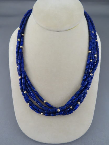 Lapis & 14kt Gold Necklace by Desiree Yellowhorse