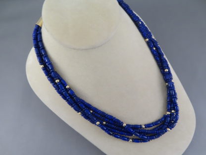 Lapis & 14kt Gold Necklace by Desiree Yellowhorse