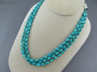 Greener Kingman Turquoise Necklace by Native American Jewelry Artist, Desiree Yellowhorse $695- FOR SALE