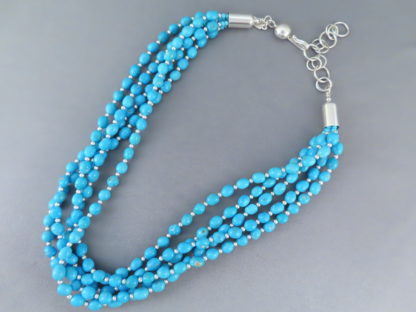 Five Strand Sleeping Beauty Turquoise Necklace by Desiree Yellowhorse