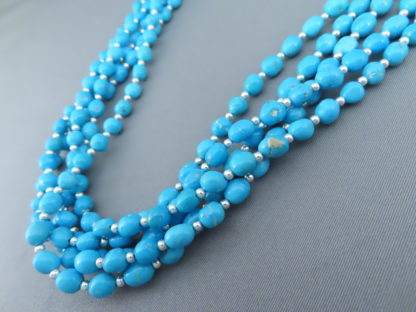 Five Strand Sleeping Beauty Turquoise Necklace by Desiree Yellowhorse