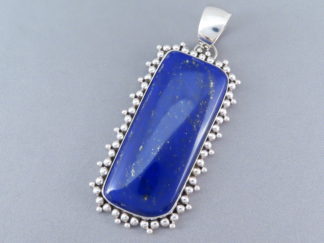 Lapis & Sterling Silver Pendant by Artie Yellowhorse – Very Large