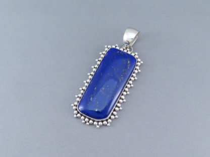 Lapis & Sterling Silver Pendant by Artie Yellowhorse – Very Large