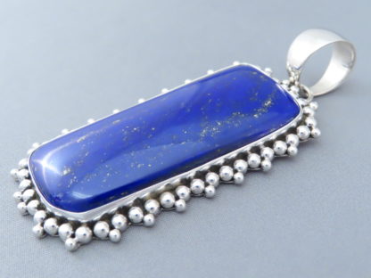 Lapis & Sterling Silver Pendant by Artie Yellowhorse – Very Large