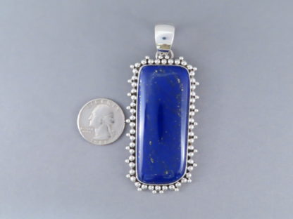 Lapis & Sterling Silver Pendant by Artie Yellowhorse – Very Large