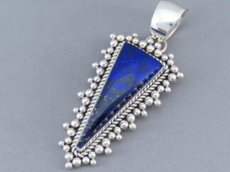 Impressive Sterling Silver & Lapis Pendant by Native American jewelry artist, Artie Yellowhorse $895- FOR SALE