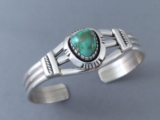 Cuff Bracelet with Carico Lake Turquoise