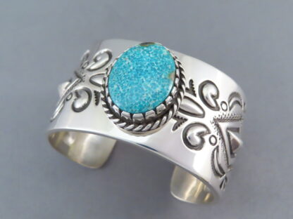 Sterling Silver Kingman Turquoise Cuff Bracelet