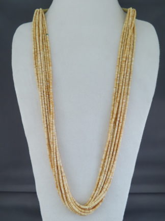 Buy Native American Jewelry - Ten Strand Melon Shell Necklace by Santo Domingo Pueblo Indian Jeweler, Lita Atencio FOR SALE $595-